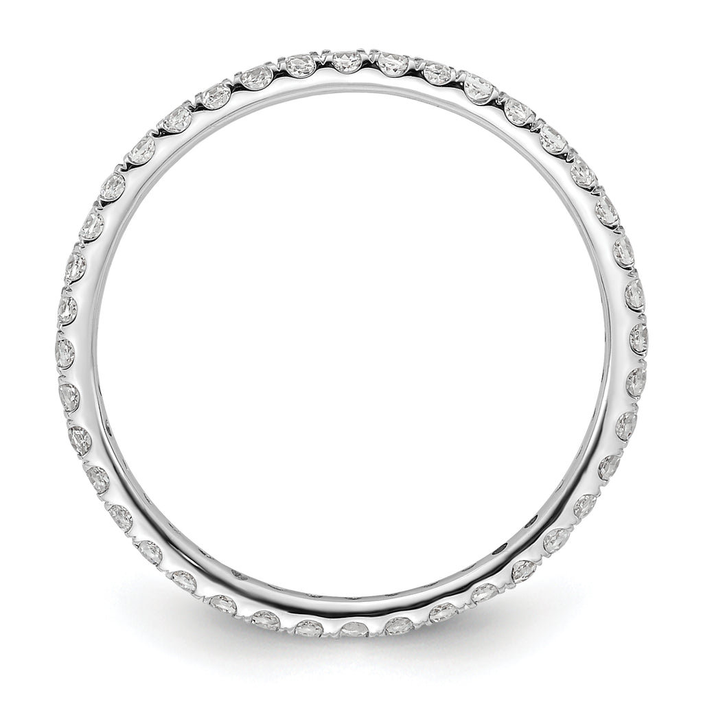 True Origin 14K White Gold 1/2 carat Lab Grown Diamond VS+ F+ Complete Size 8 Eternity Band