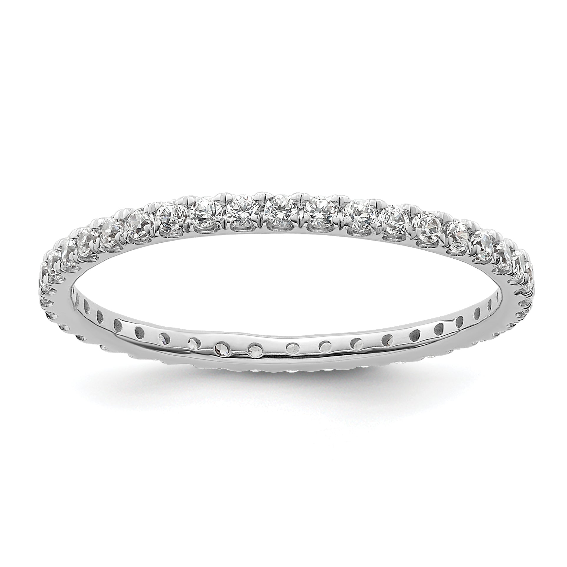 True Origin 14K White Gold 1/2 carat Lab Grown Diamond VS+ F+ Complete Size 8 Eternity Band Main image