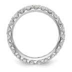 14k White Gold 2 carat Lab Grown Diamond VS/SI+ G+ Complete Size 5 Shared Prong Eternity Band