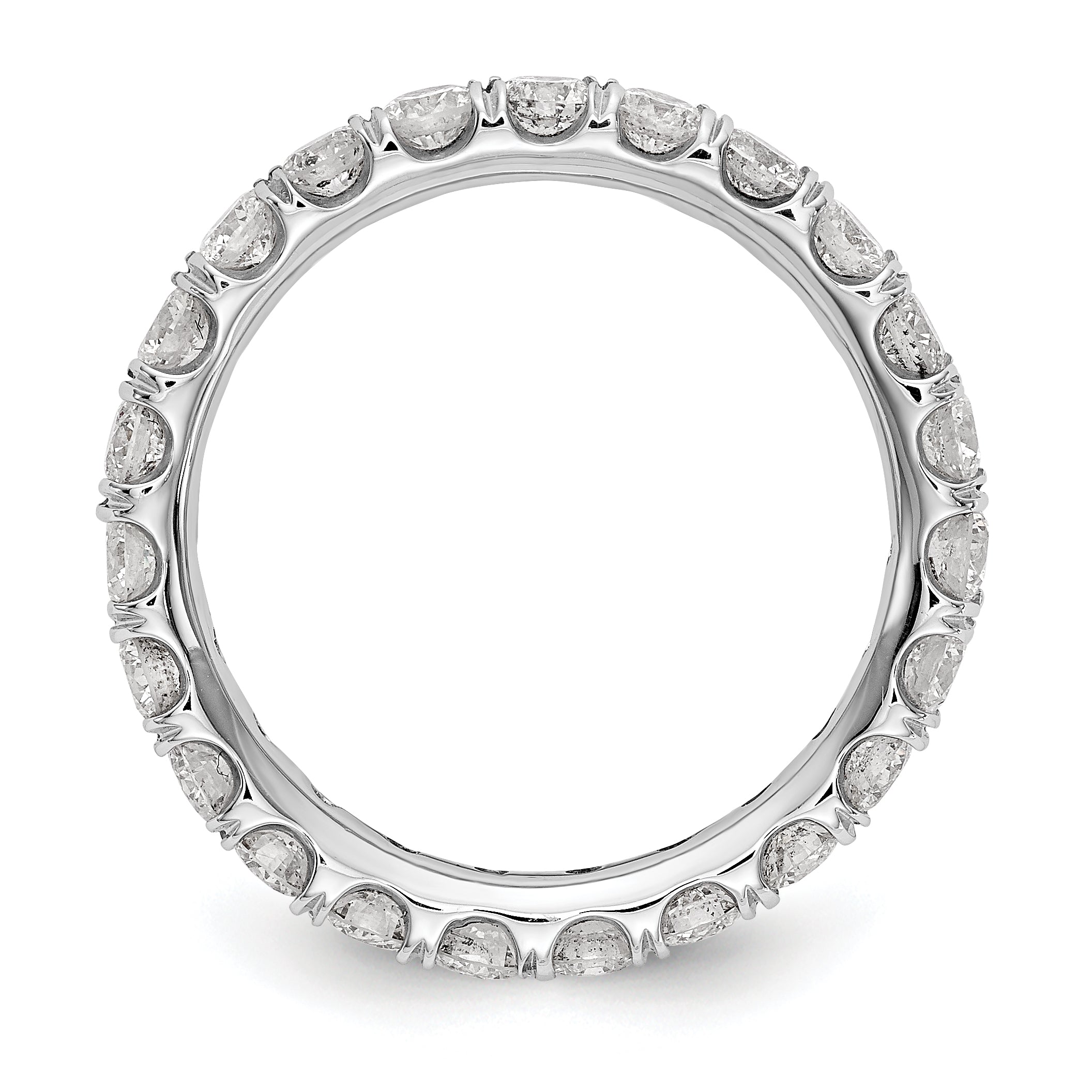 14k White Gold 2 carat Lab Grown Diamond VS/SI+ G+ Complete Size 5 Shared Prong Eternity Band