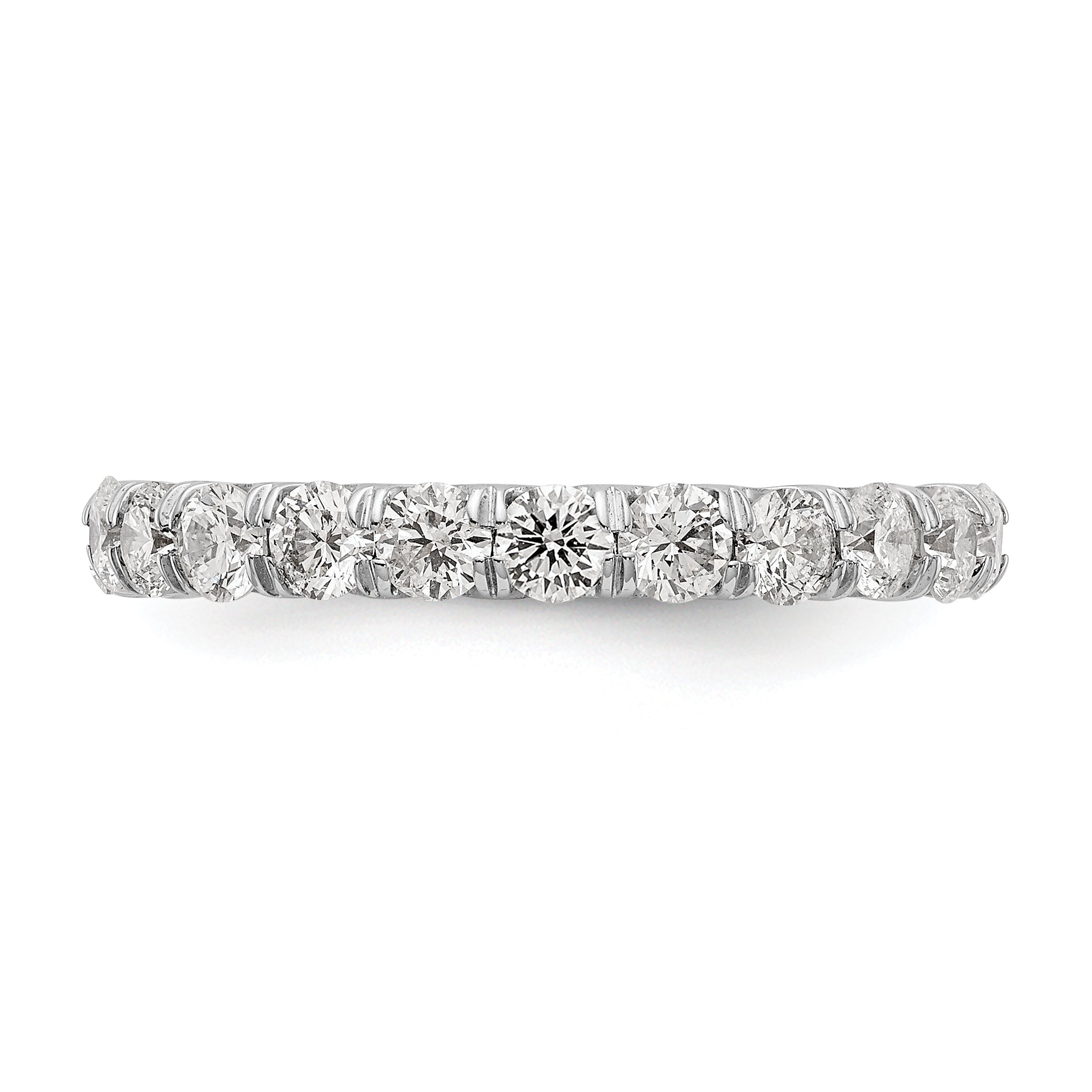 14k White Gold 2 carat Lab Grown Diamond VS/SI+ G+ Complete Size 5 Shared Prong Eternity Band