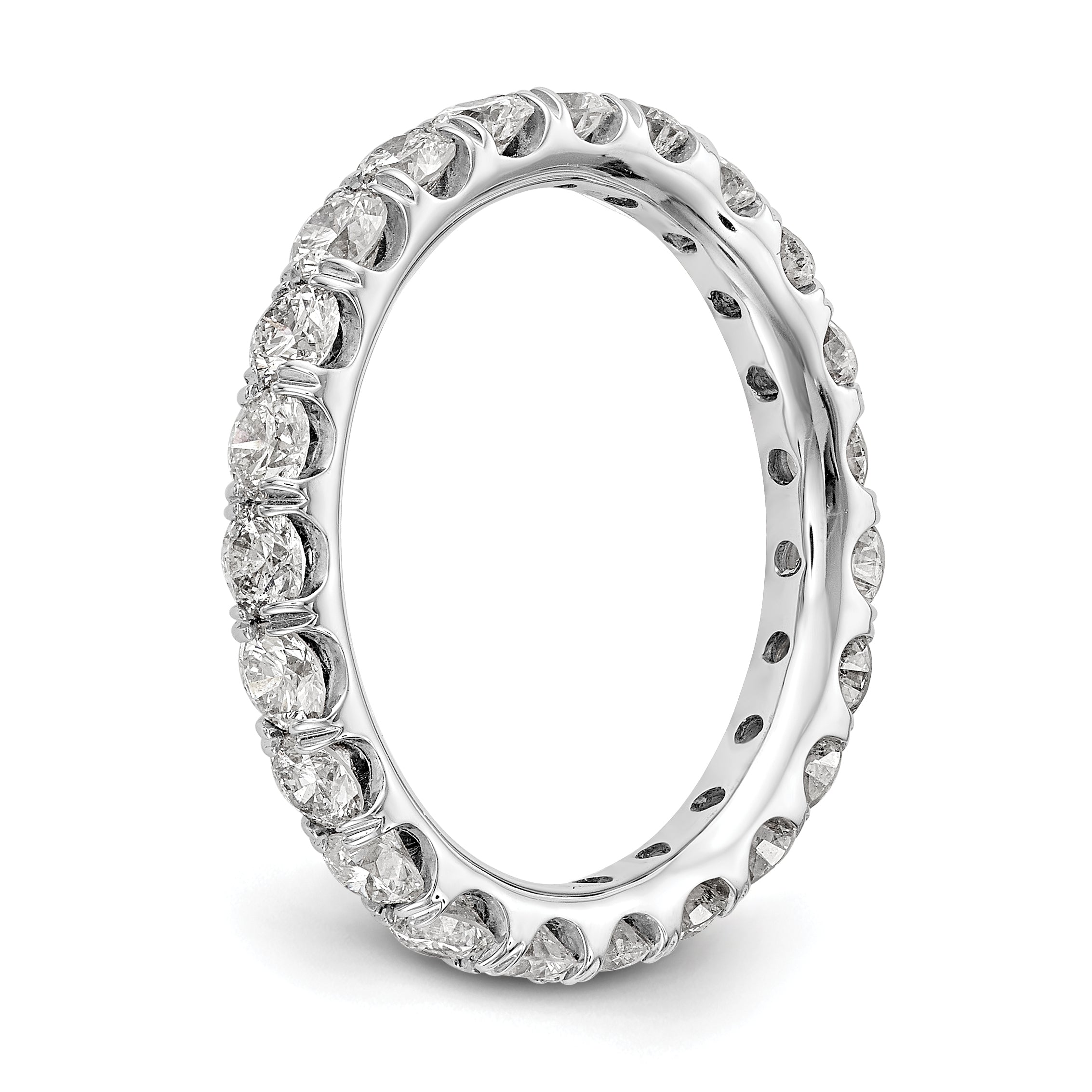 14k White Gold 2 carat Lab Grown Diamond VS/SI+ G+ Complete Size 5 Shared Prong Eternity Band
