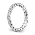 14k White Gold 2 carat Lab Grown Diamond VS/SI+ G+ Complete Size 5 Shared Prong Eternity Band