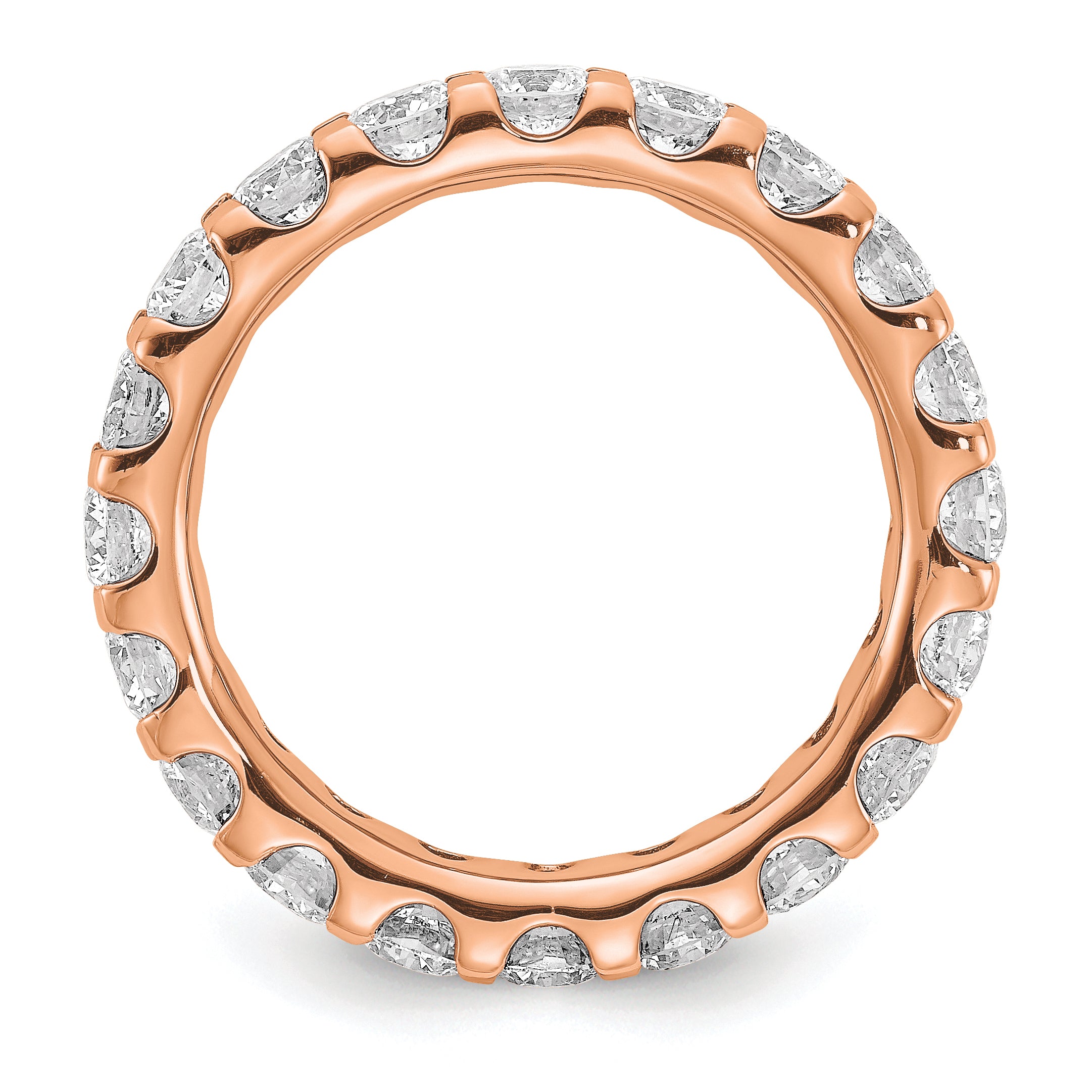 True Origin 14K Rose Gold 3 carat Lab Grown Diamond VS+ F+ Size 7 Complete Eternity Band Secondary image