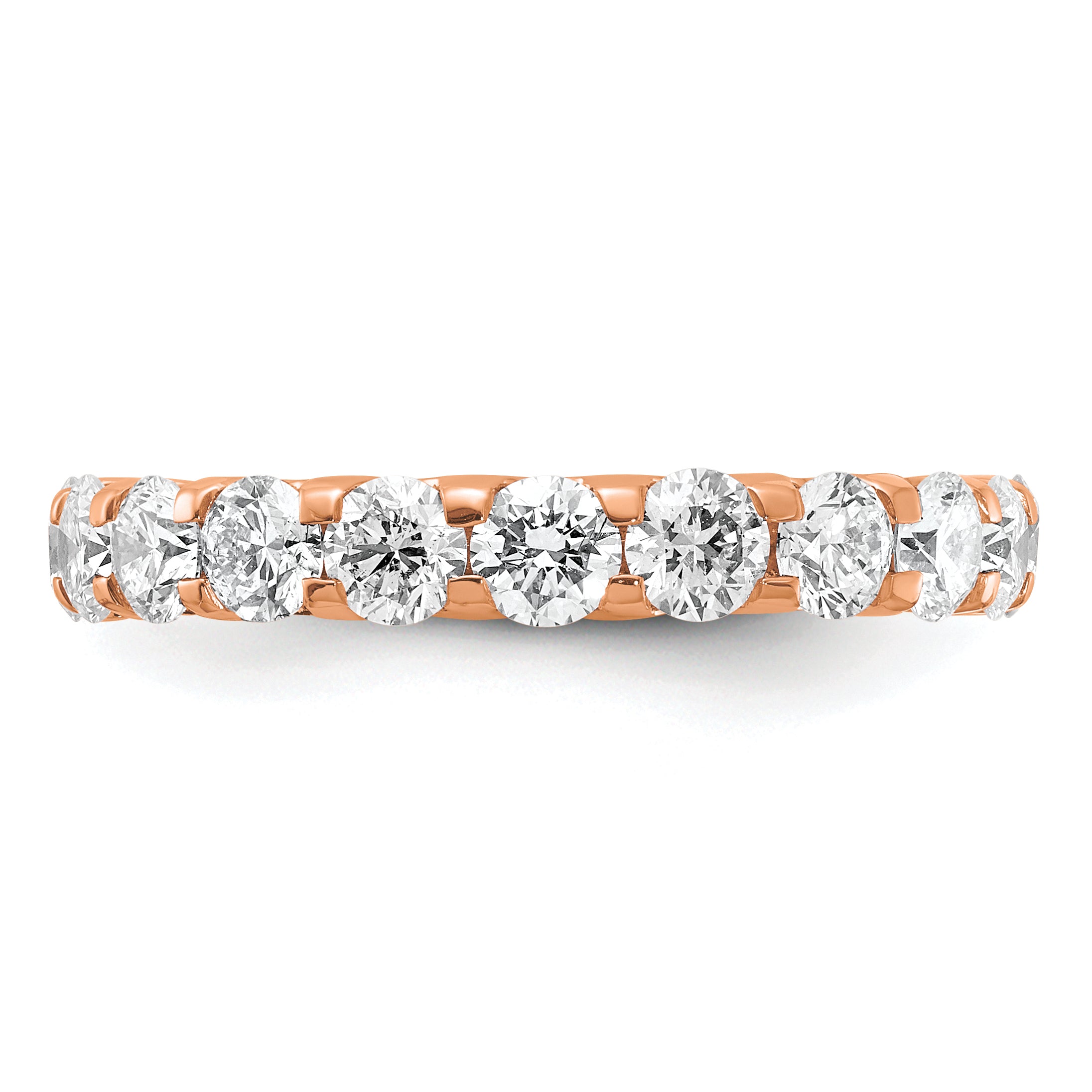 True Origin 14K Rose Gold 3 carat Lab Grown Diamond VS+ F+ Size 7 Complete Eternity Band