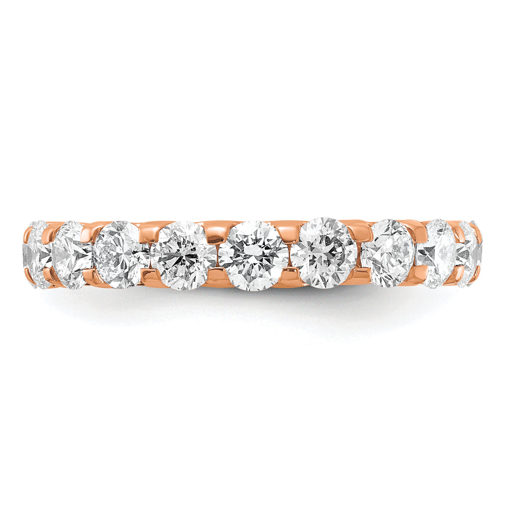 True Origin 14K Rose Gold 3 carat Lab Grown Diamond VS+ F+ Size 7 Complete Eternity Band