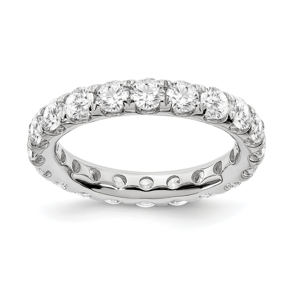 True Origin 14K White Gold 3 carat Lab Grown Diamond VS+ F+ Size 7 Complete Eternity Band