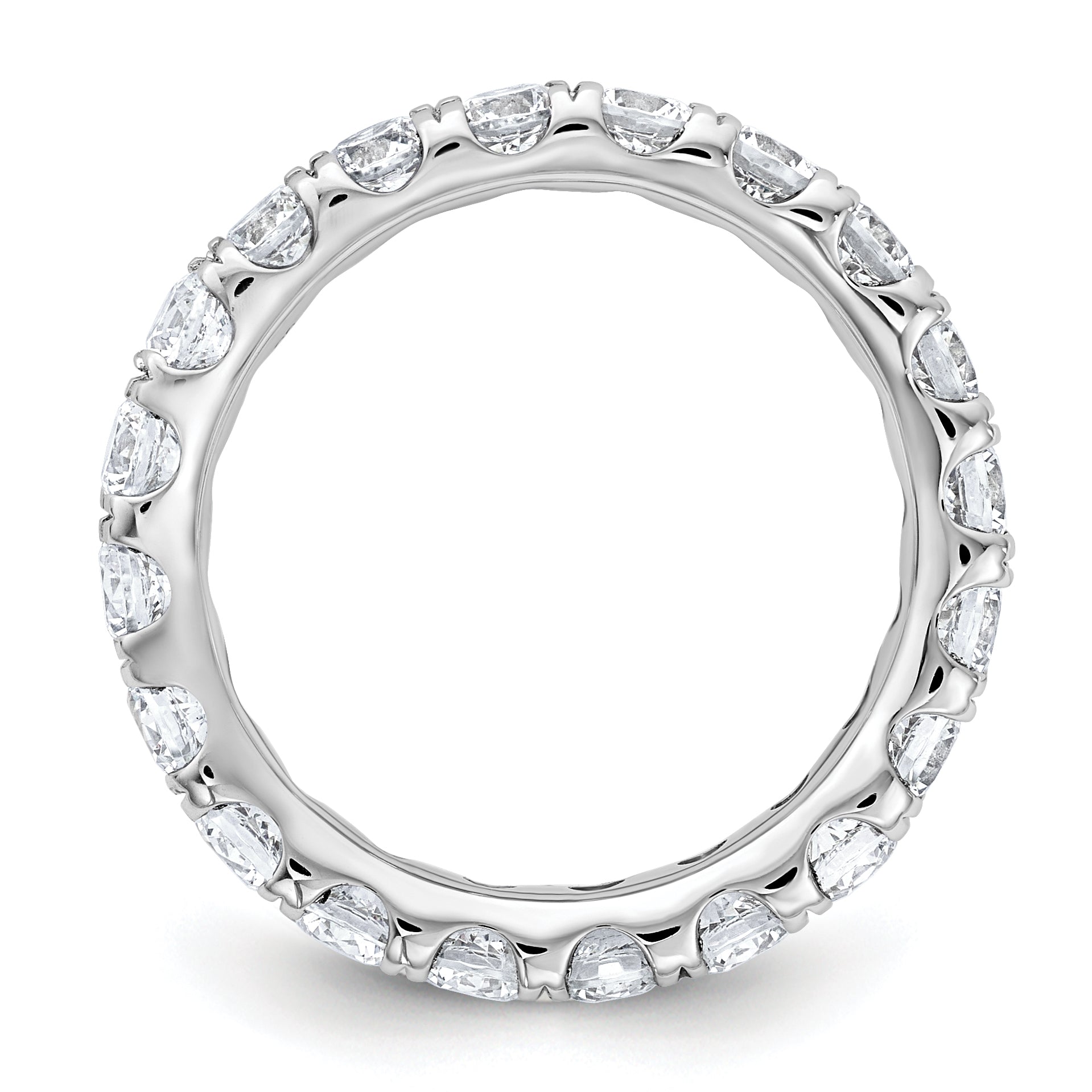 14k White Gold 3 carat Lab Grown Diamond VS/SI+ G+ Complete Size 7 Shared Prong Eternity Band Secondary image