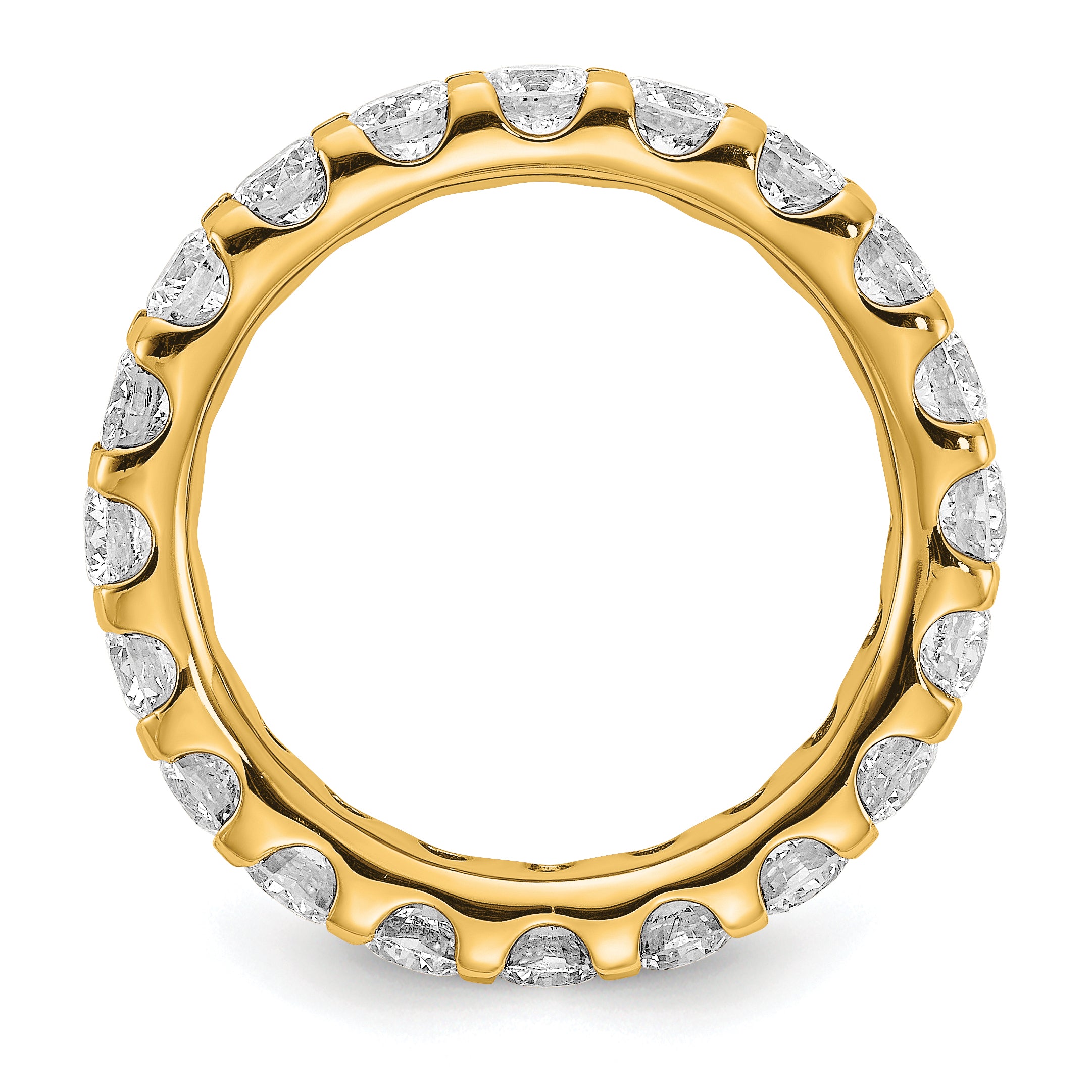 True Origin 14K Yellow Gold 3 carat Lab Grown Diamond VS+ F+ Size 7 Complete Eternity Band
