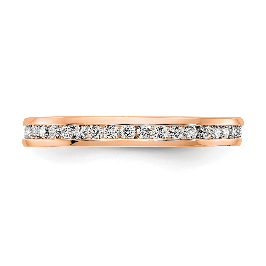 14k Rose Gold 1/2 carat Lab Grown Diamond VS/SI+ G+ Complete Channel Set Size 9 Eternity Band
