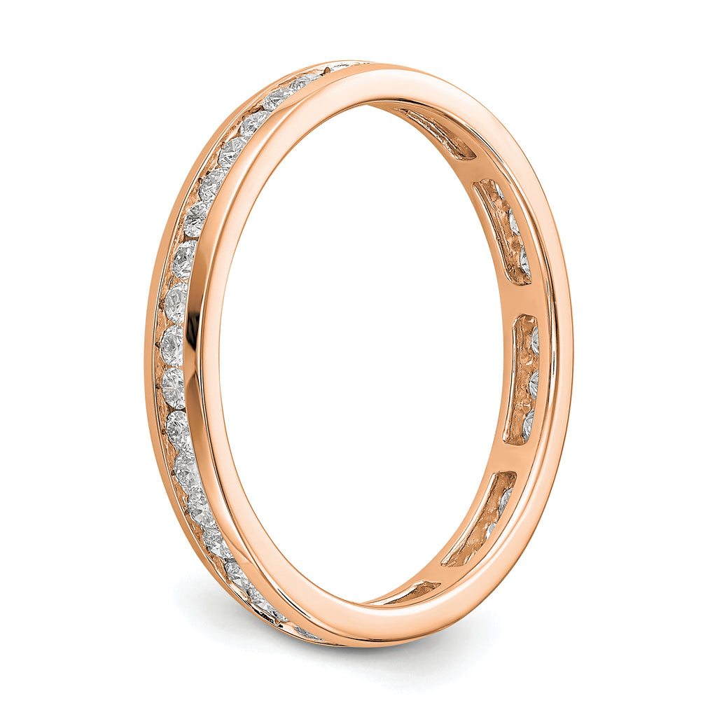 14k Rose Gold 1/2 carat Lab Grown Diamond VS/SI+ G+ Complete Channel Set Size 9 Eternity Band