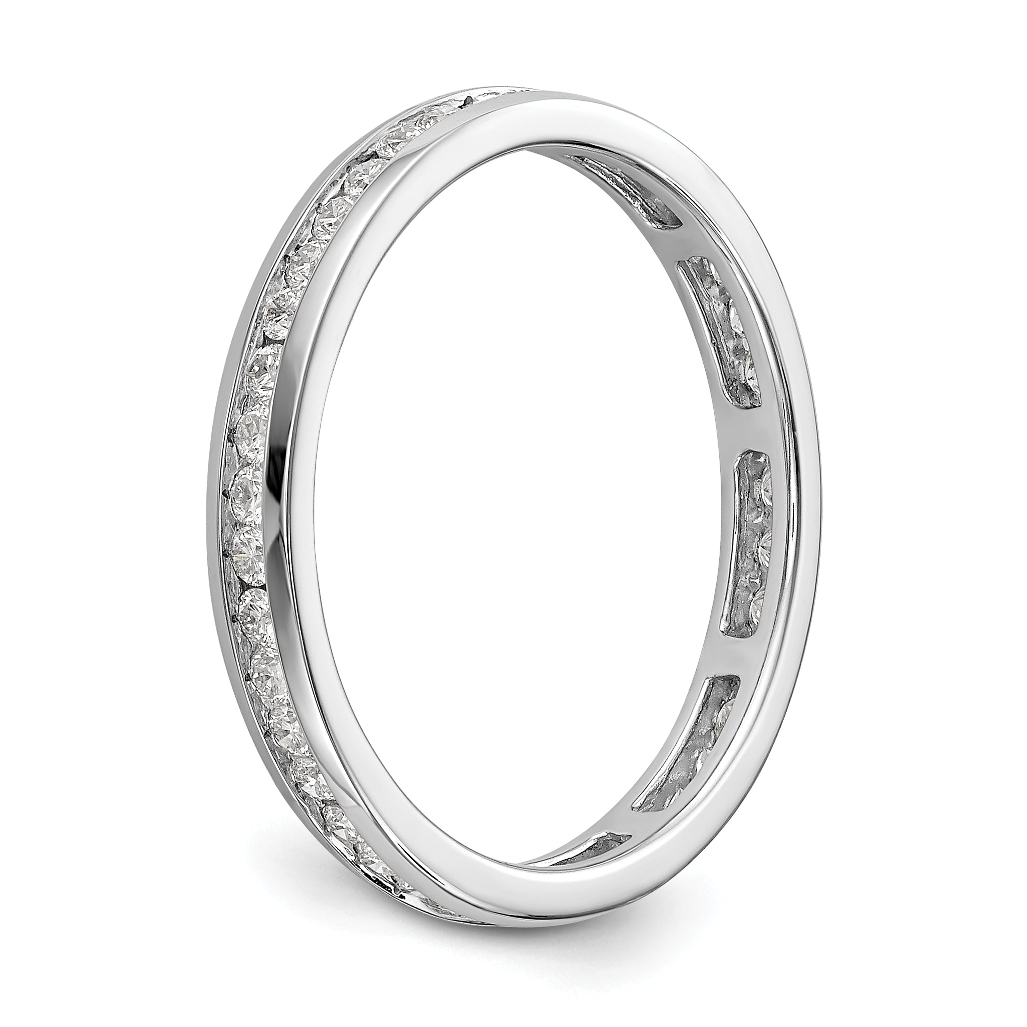 14k White Gold 1/2 carat Lab Grown Diamond VS/SI+ G+ Complete Channel Set Size 9 Eternity Band