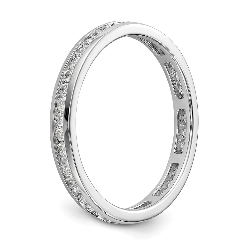 14k White Gold 1/2 carat Lab Grown Diamond VS/SI+ G+ Complete Channel Set Size 9 Eternity Band