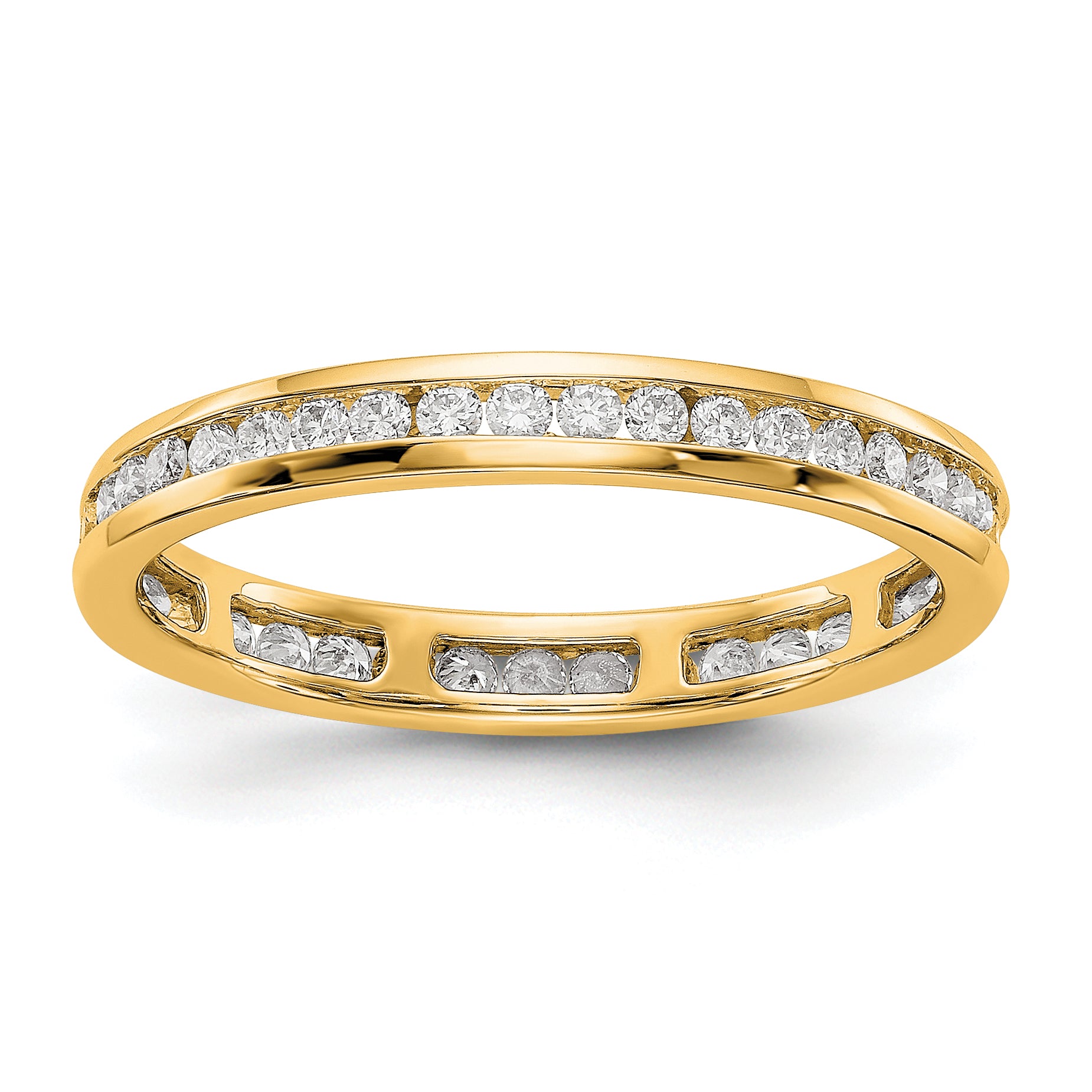 14k 1/2 carat Lab Grown Diamond VS/SI+ G+ Complete Channel Set Size 9 Eternity Band Main image