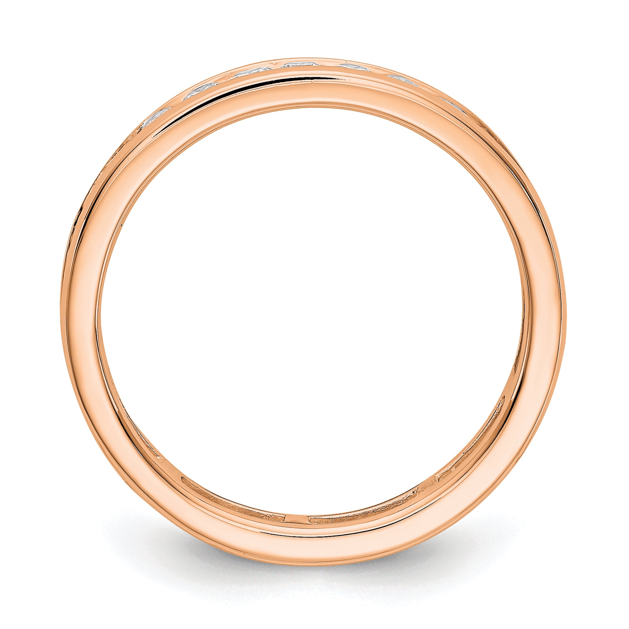 14k Rose Gold 1 carat Lab Grown Diamond VS/SI+ G+ Complete Channel Set Size 9 Eternity Band