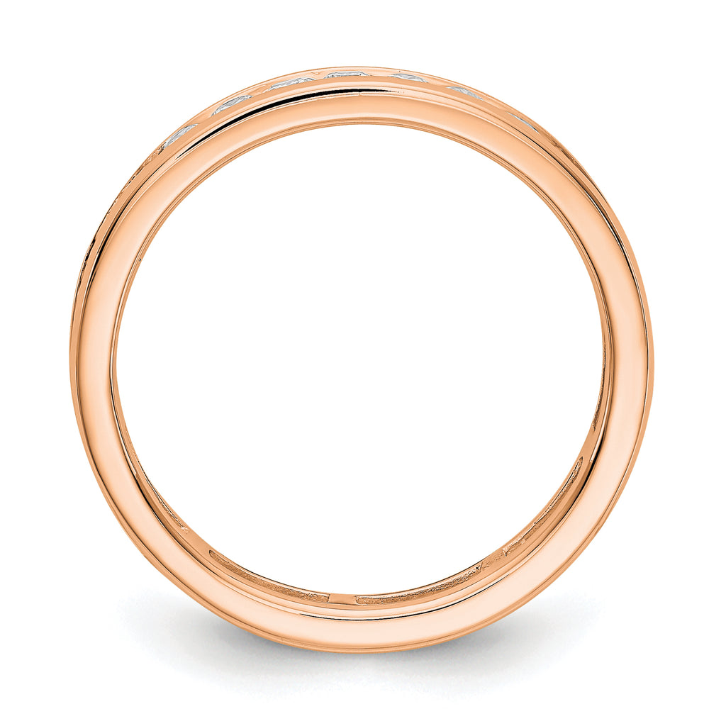 14k Rose Gold 1 carat Lab Grown Diamond VS/SI+ G+ Complete Channel Set Size 9 Eternity Band