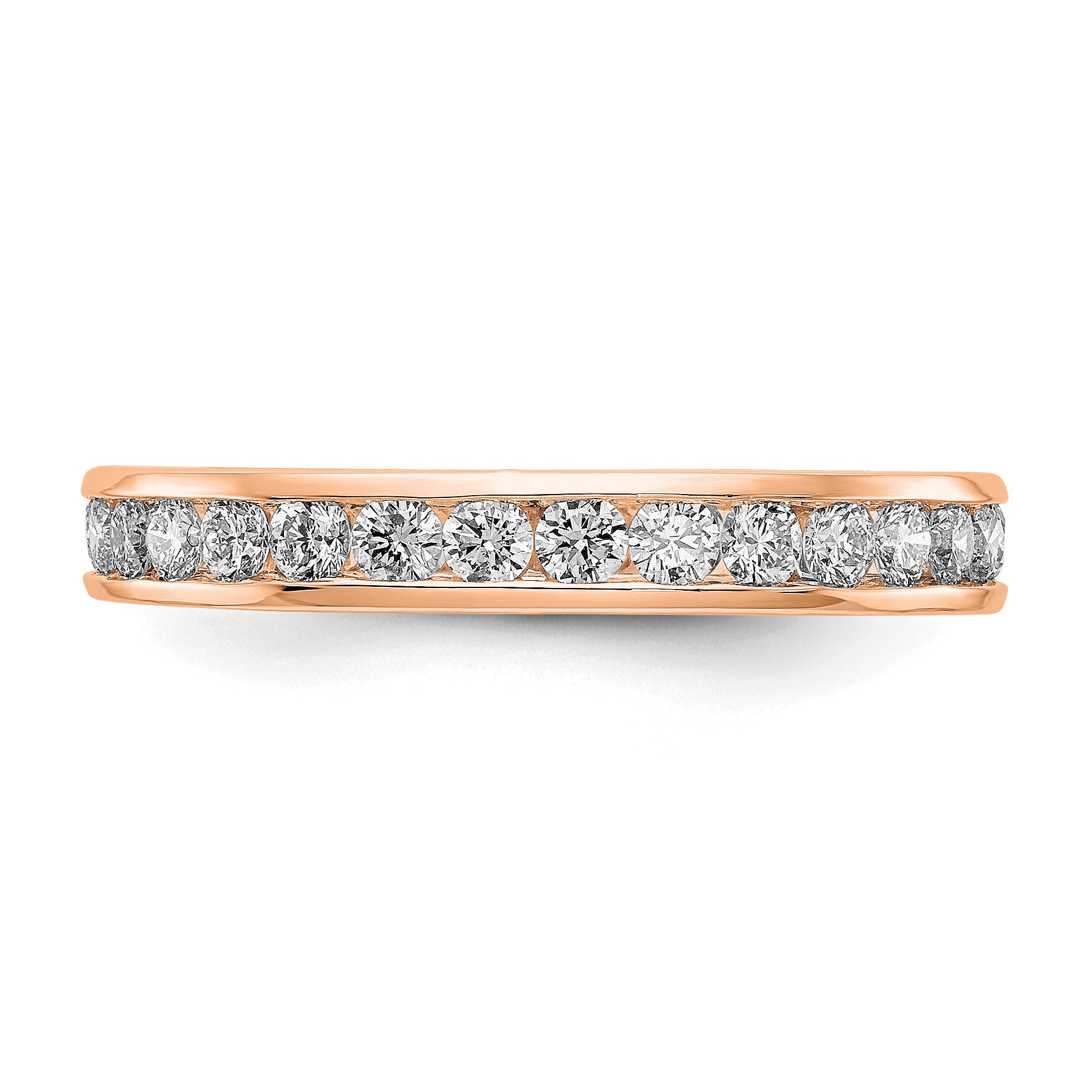 14k Rose Gold 1 carat Lab Grown Diamond VS/SI+ G+ Complete Channel Set Size 9 Eternity Band