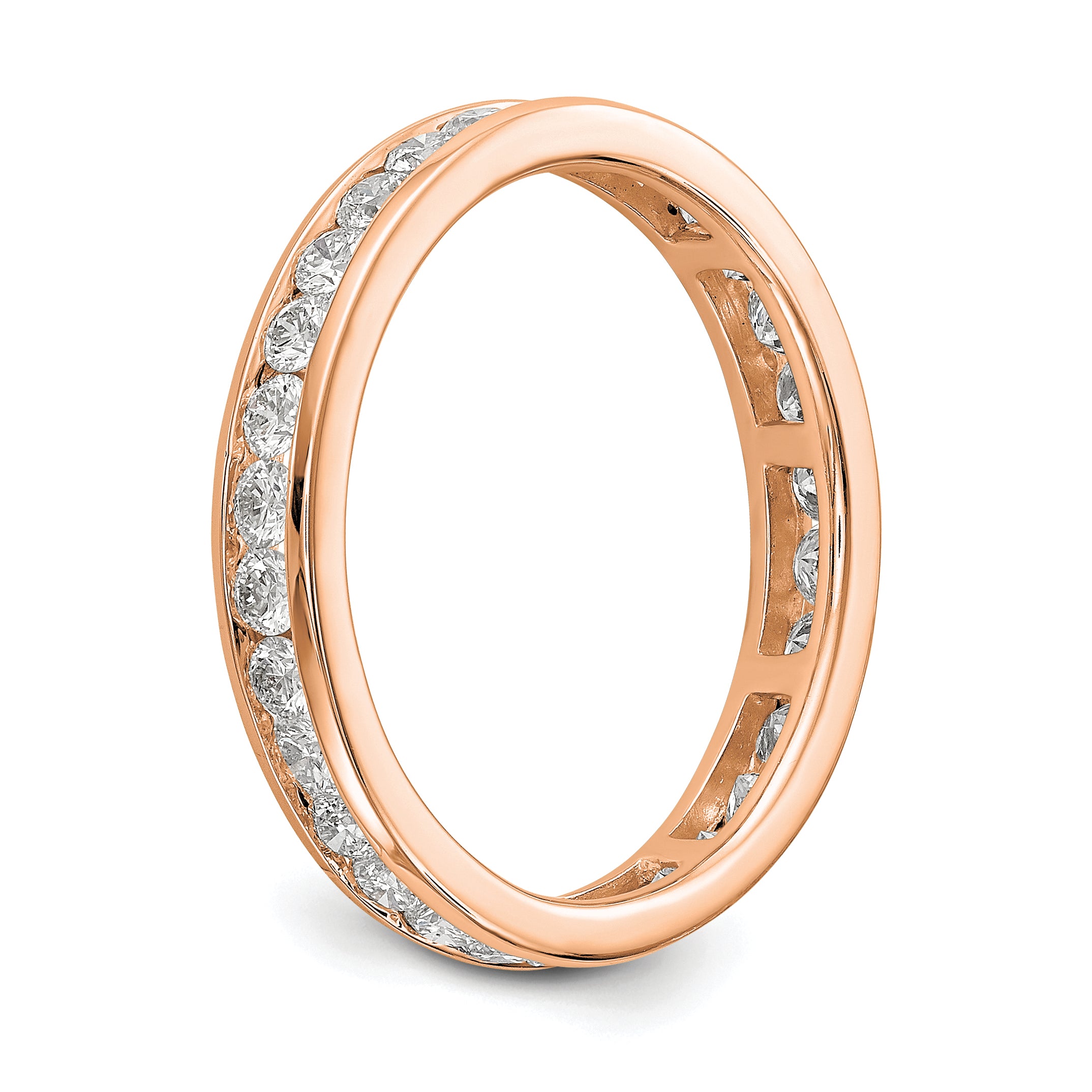 14k Rose Gold 1 carat Lab Grown Diamond VS/SI+ G+ Complete Channel Set Size 9 Eternity Band
