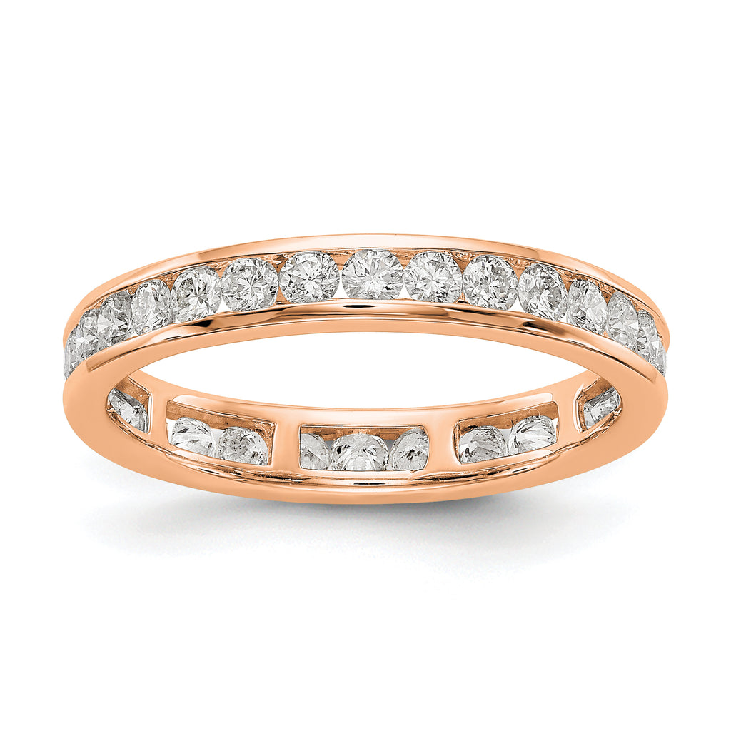 14k Rose Gold 1 carat Lab Grown Diamond VS/SI+ G+ Complete Channel Set Size 9 Eternity Band