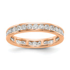 14k Rose Gold 1 carat Lab Grown Diamond VS/SI+ G+ Complete Channel Set Size 9 Eternity Band