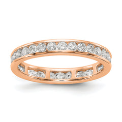 14k Rose Gold 1 carat Lab Grown Diamond VS/SI+ G+ Complete Channel Set Size 9 Eternity Band