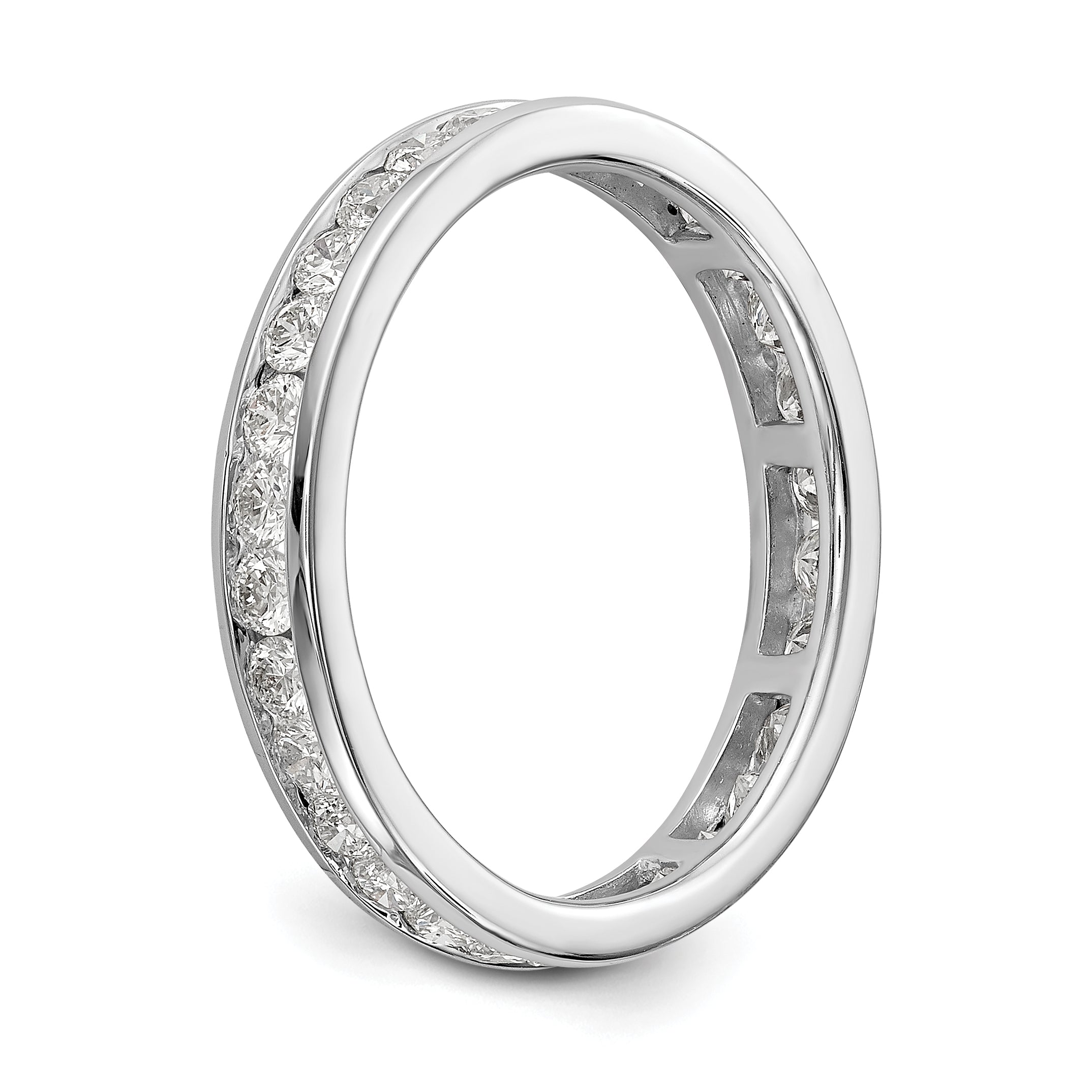 14k White Gold 1 carat Lab Grown Diamond VS/SI+ G+ Complete Channel Set Size 9 Eternity Band