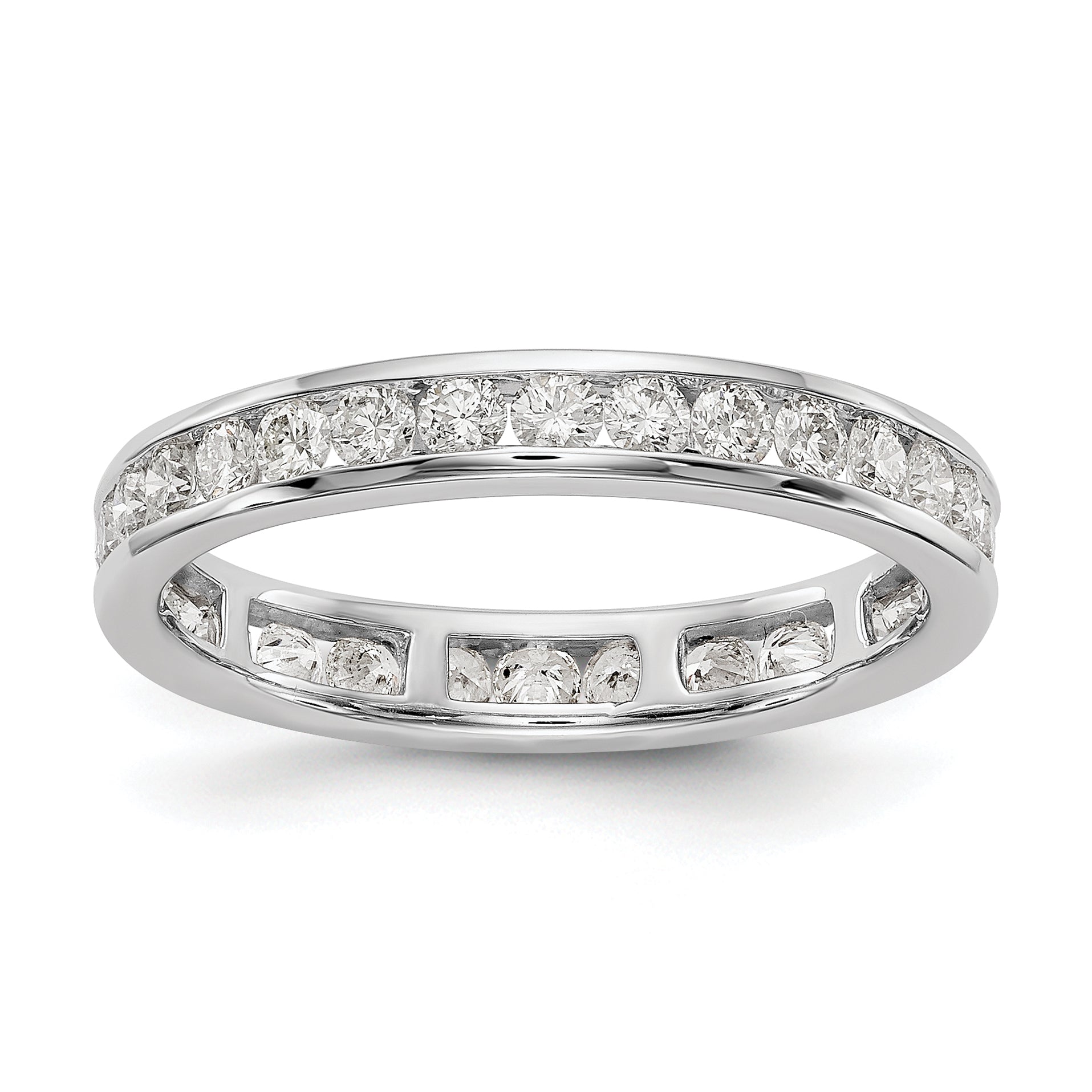 14k White Gold 1 carat Lab Grown Diamond VS/SI+ G+ Complete Channel Set Size 9 Eternity Band Main image