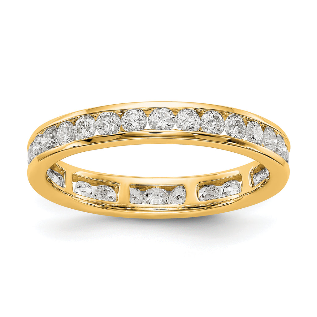14k 1 carat Lab Grown Diamond VS/SI+ G+ Complete Channel Set Size 9 Eternity Band