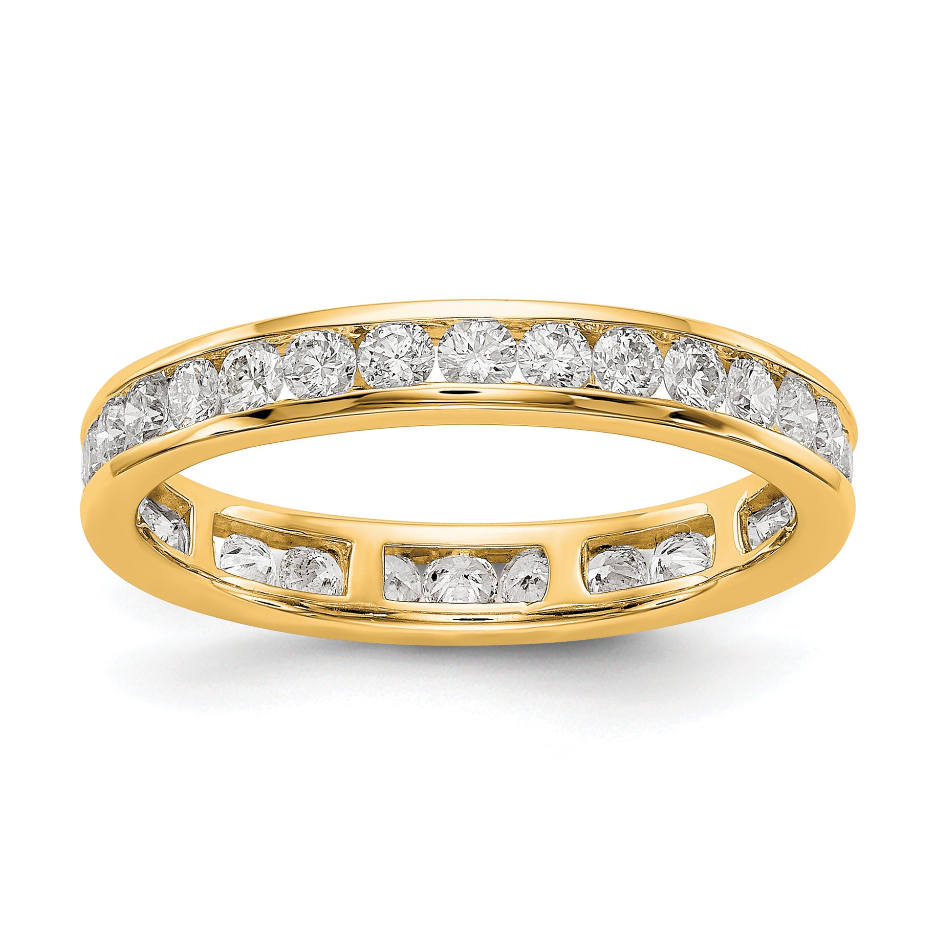 14k 1 carat Lab Grown Diamond VS/SI+ G+ Complete Channel Set Size 9 Eternity Band