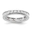14k White Gold 2 carat Lab Grown Diamond VS+ F+ Princess Complete Channel Set Size 4 Eternity Band