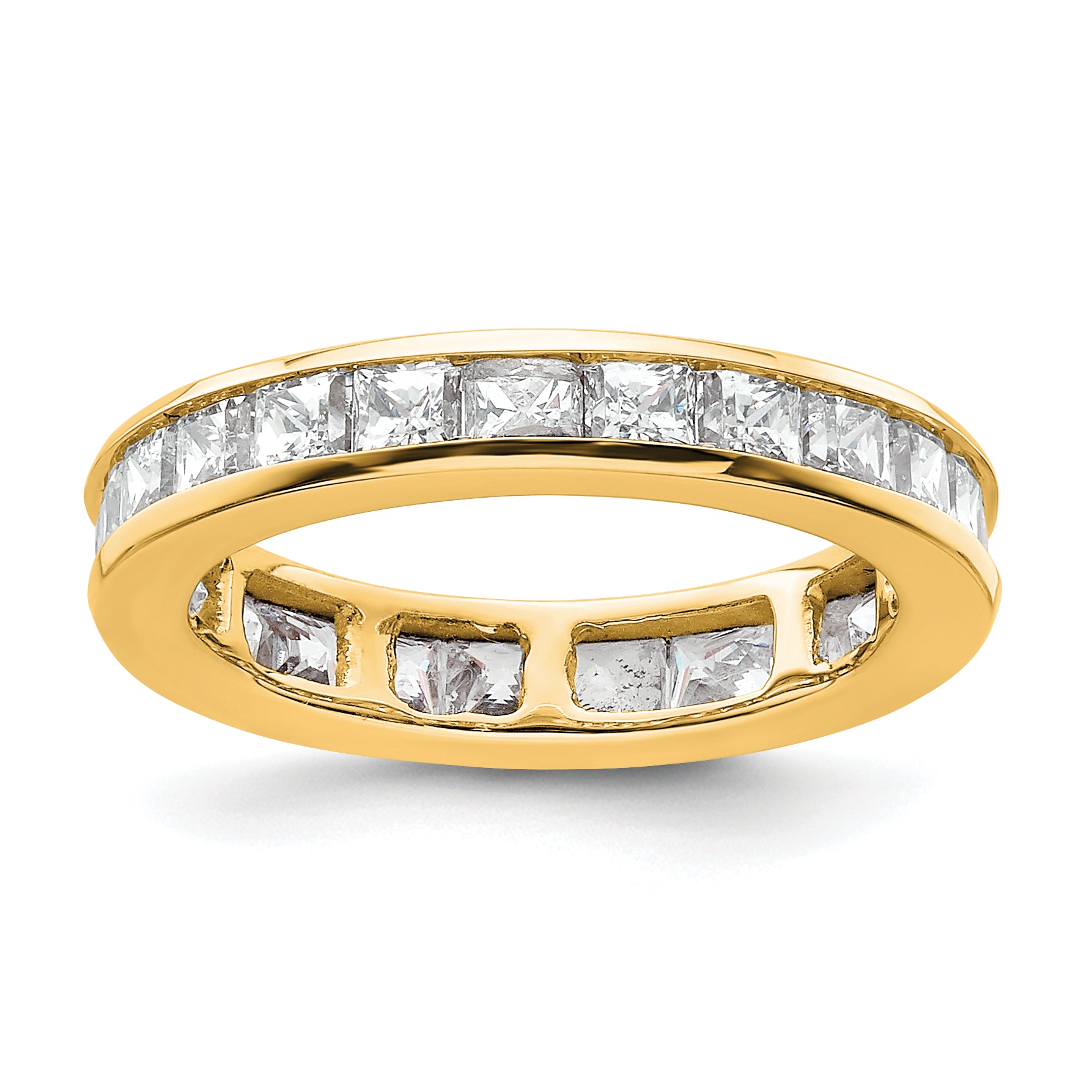 14k 2 carat Lab Grown Diamond VS+ F+ Princess Complete Channel Set Size 4 Eternity Band Main image