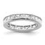 14k White Gold 2 carat Lab Grown Diamond VS+ F+ Princess Complete Channel Set Size 5 Eternity Band