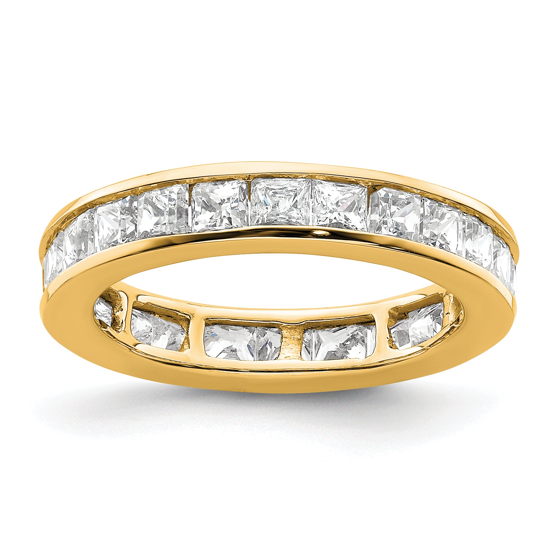 14k 2 carat Lab Grown Diamond VS+ F+ Princess Complete Channel Set Size 5 Eternity Band Main image