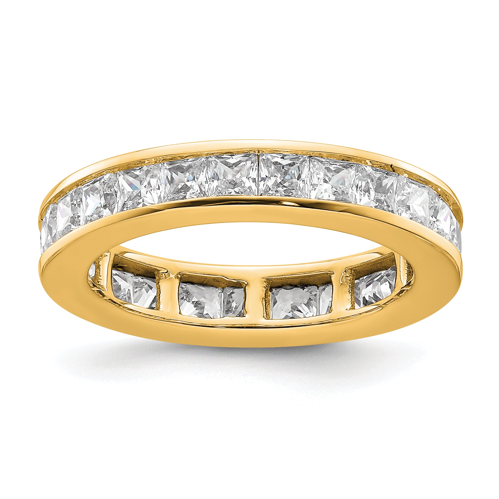 14k 2 carat Lab Grown Diamond VS+ F+ Princess Complete Channel Set Size 6 Eternity Band Main image