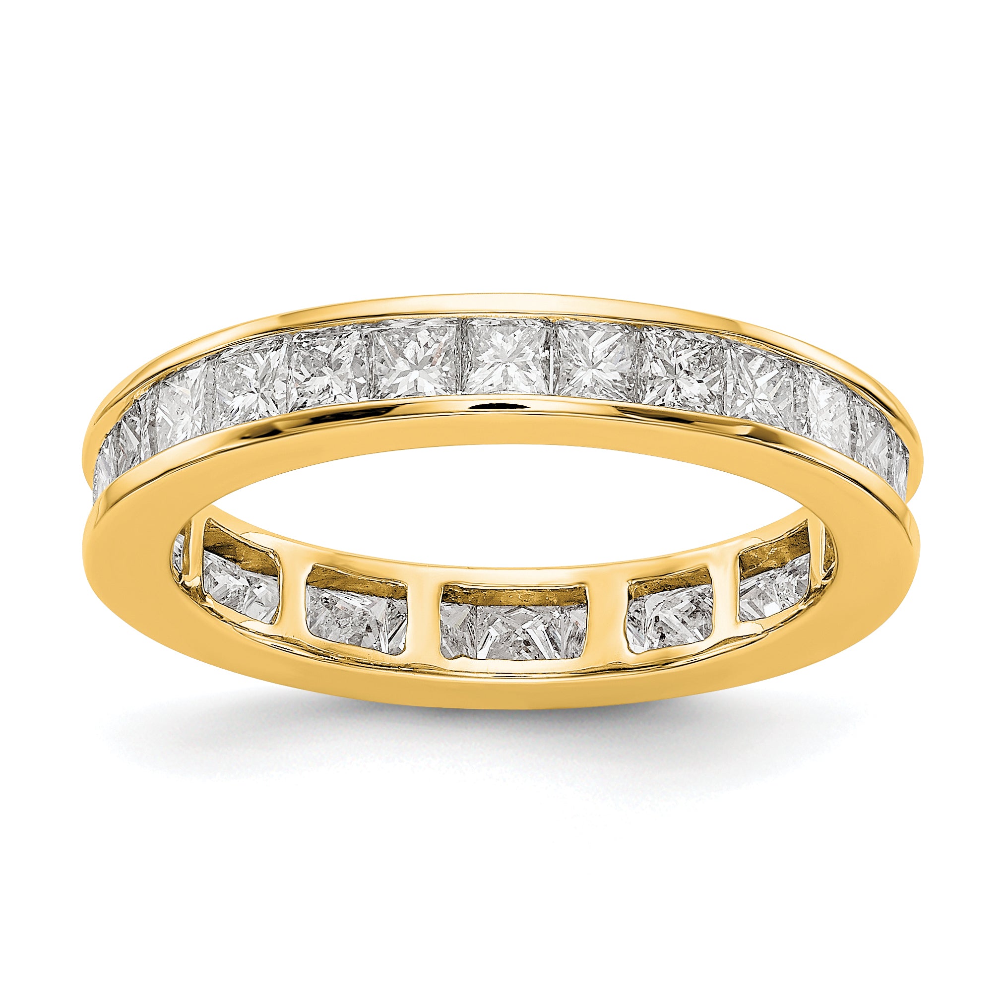 14k 2 carat Lab Grown Diamond VS+ F+ Princess Complete Channel Set Size 7 Eternity Band Main image