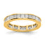 14k 2 carat Lab Grown Diamond VS+ F+ Princess Complete Channel Set Size 7 Eternity Band
