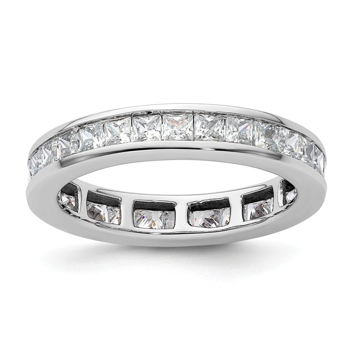 14k White Gold 2 carat Lab Grown Diamond VS+ F+ Princess Complete Channel Set Eternity Band, Size 8–8.5 - Sophia Jewelers Main image