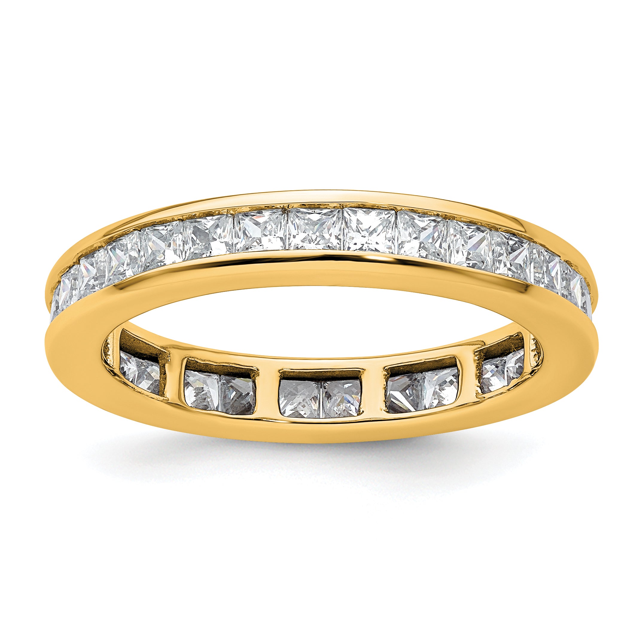 14k 2 carat Lab Grown Diamond VS+ F+ Princess Complete Channel Set Size 9 Eternity Band Main image