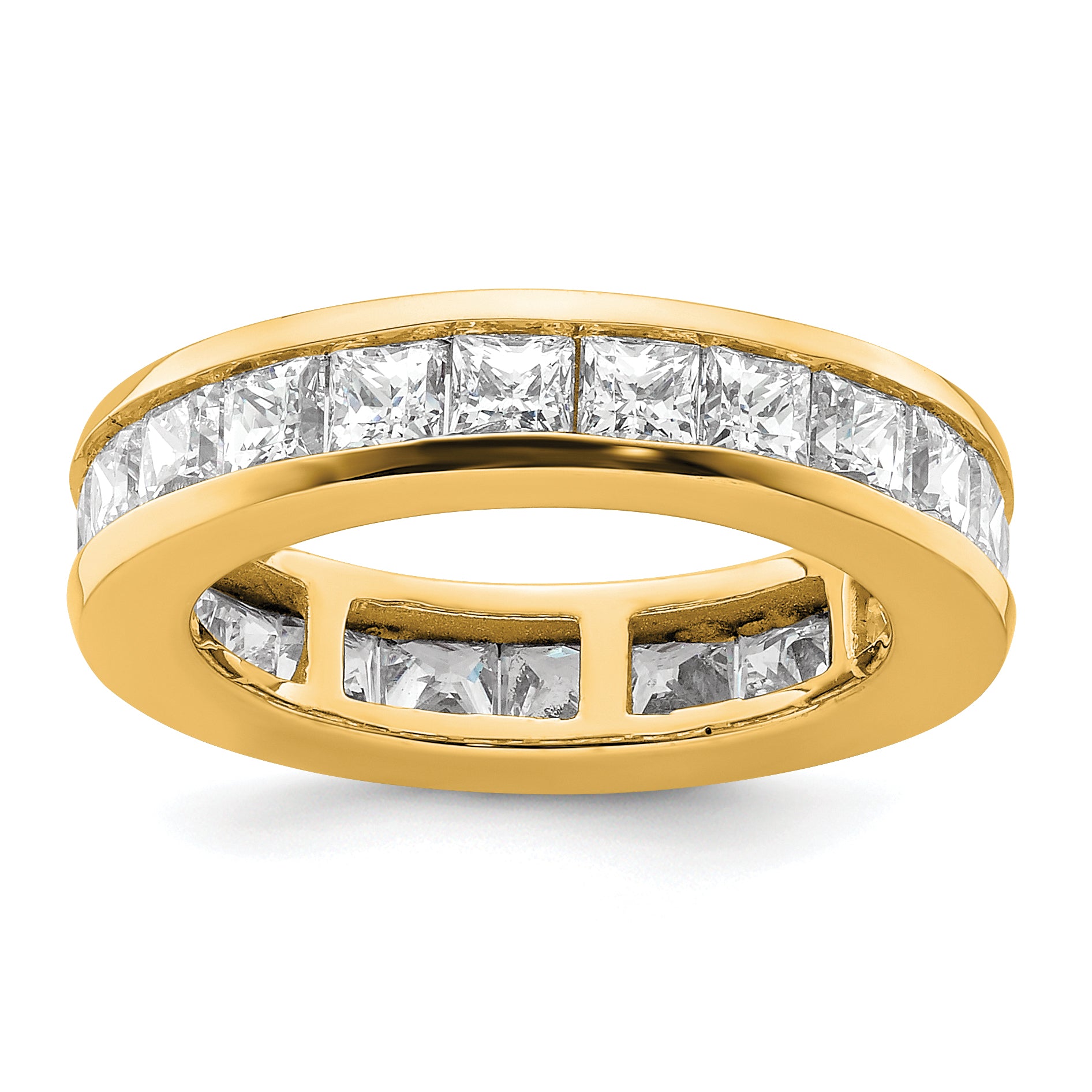 14k 3 carat Lab Grown Diamond VS+ F+ Princess Complete Channel Set Size 5 Eternity Band Main image