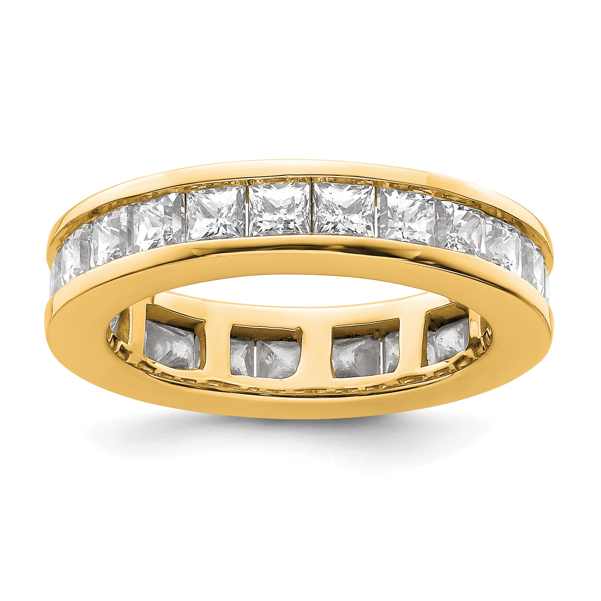 14k 3 carat Lab Grown Diamond VS+ F+ Princess Complete Channel Set Size 6 Eternity Band Main image