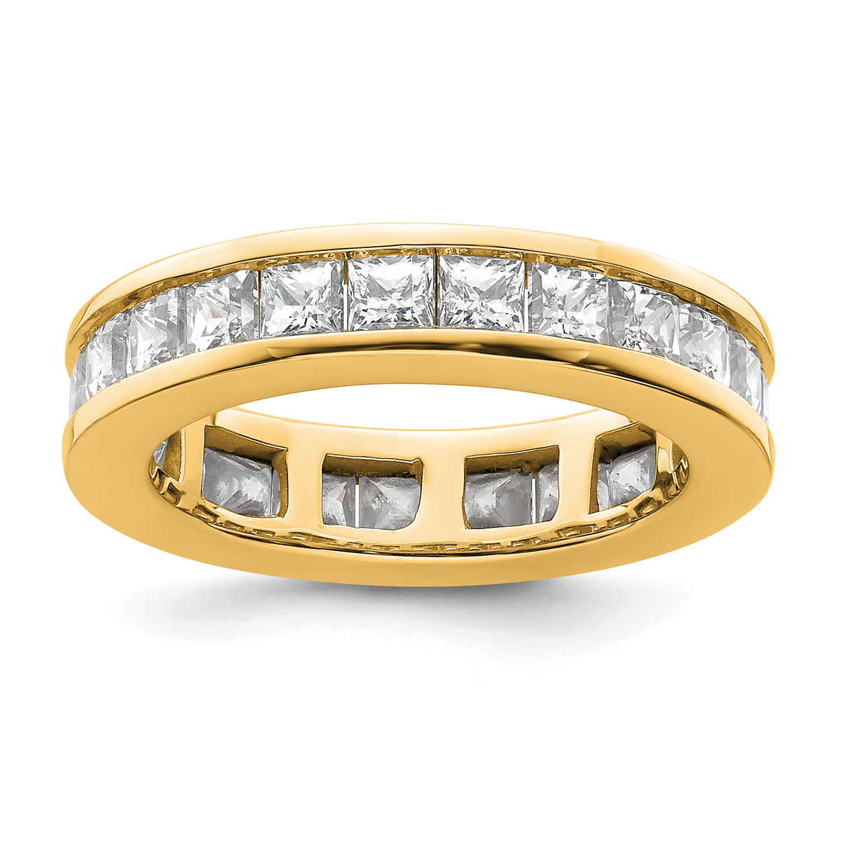 14k 3 carat Lab Grown Diamond VS+ F+ Princess Complete Channel Set Size 6 Eternity Band