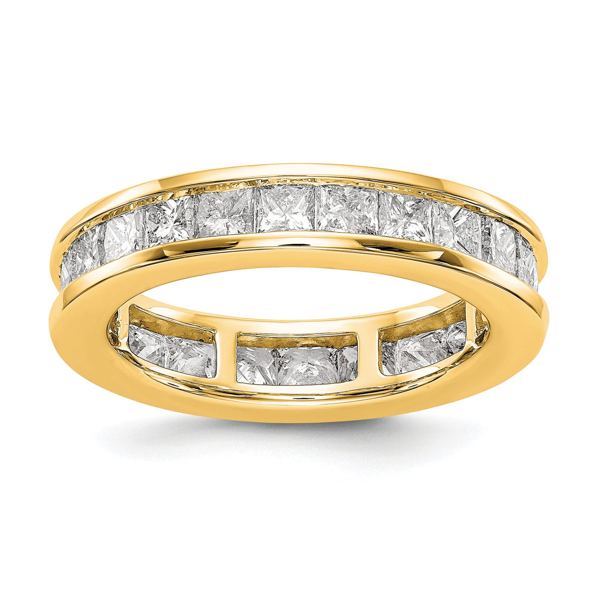 14k 3 carat Lab Grown Diamond VS+ F+ Princess Complete Channel Set Eternity Band, Size 7–7.5 - Sophia Jewelers Main image