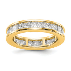 14k 3 carat Lab Grown Diamond VS+ F+ Princess Complete Channel Set Size 7 Eternity Band