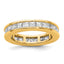 14k 3 carat Lab Grown Diamond VS+ F+ Princess Complete Channel Set Size 8 Eternity Band