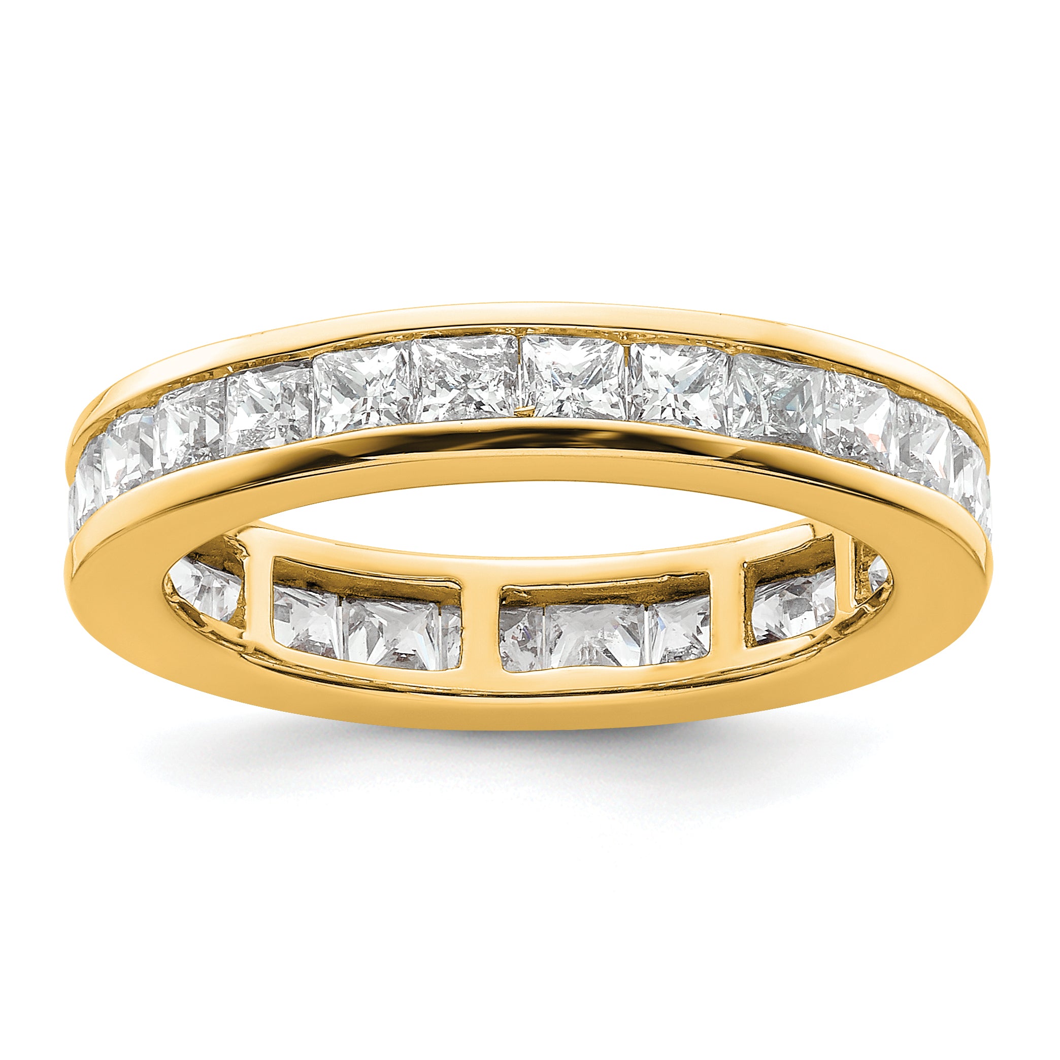 14k 3 carat Lab Grown Diamond VS+ F+ Princess Complete Channel Set Size 9 Eternity Band
