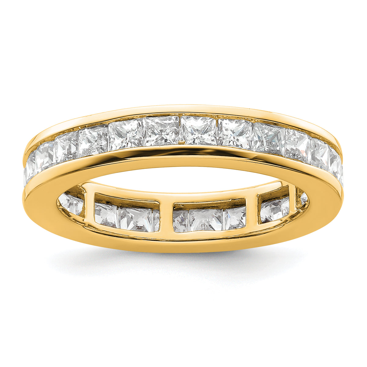 14k 3 carat Lab Grown Diamond VS+ F+ Princess Complete Channel Set Size 9 Eternity Band