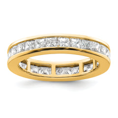 14k 3 carat Lab Grown Diamond VS+ F+ Princess Complete Channel Set Size 9 Eternity Band