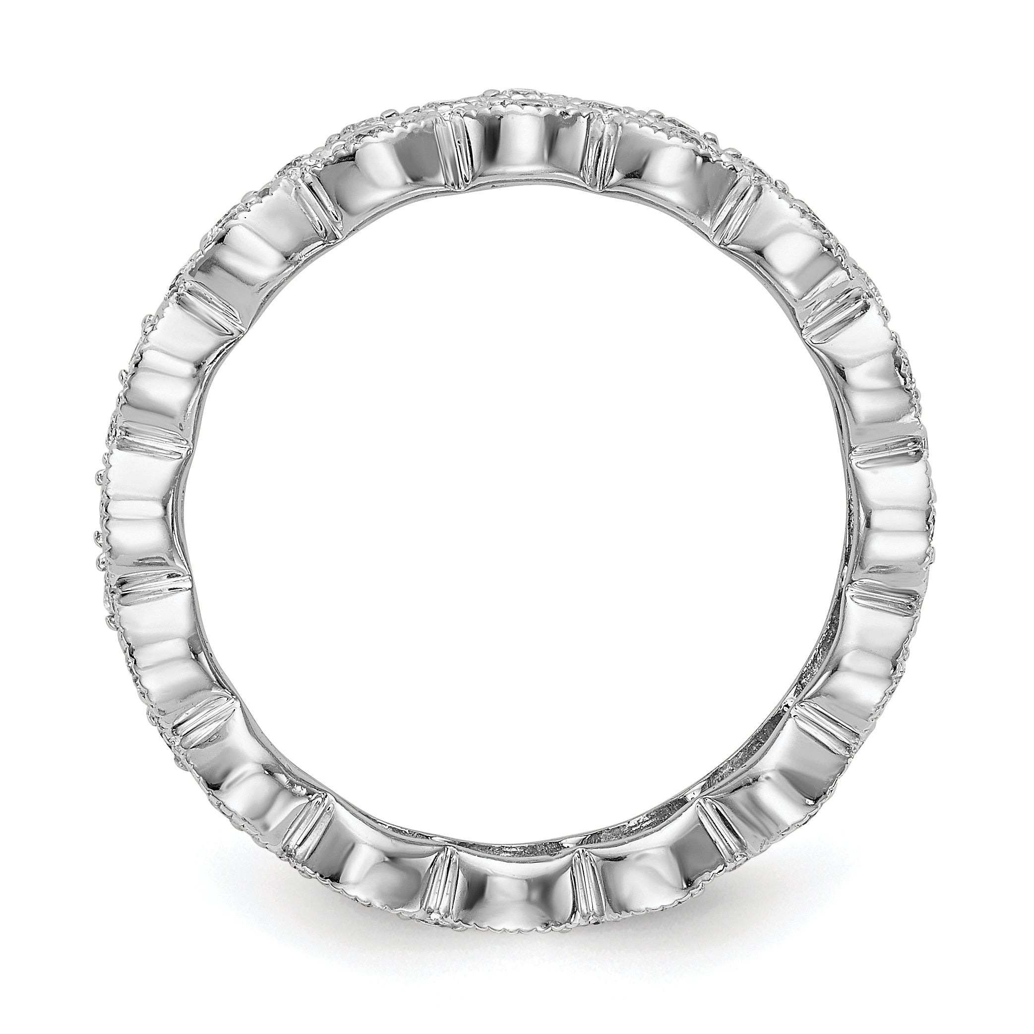 14k White Gold 1/2 carat Lab Grown Diamond VS/SI+ G+ Triple Row Marquise Size 7 Eternity Band