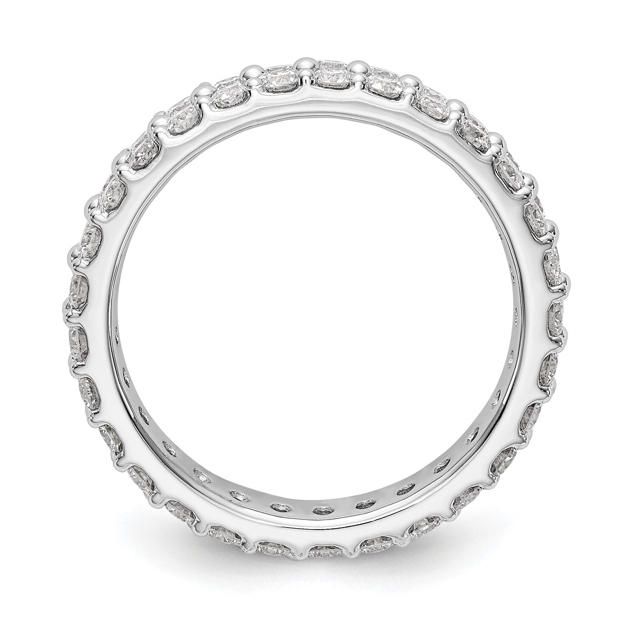 Lab-Grown Diamond Double Row Eternity Band in 14K White Gold (2 ct. tw.), Size 4 Secondary image