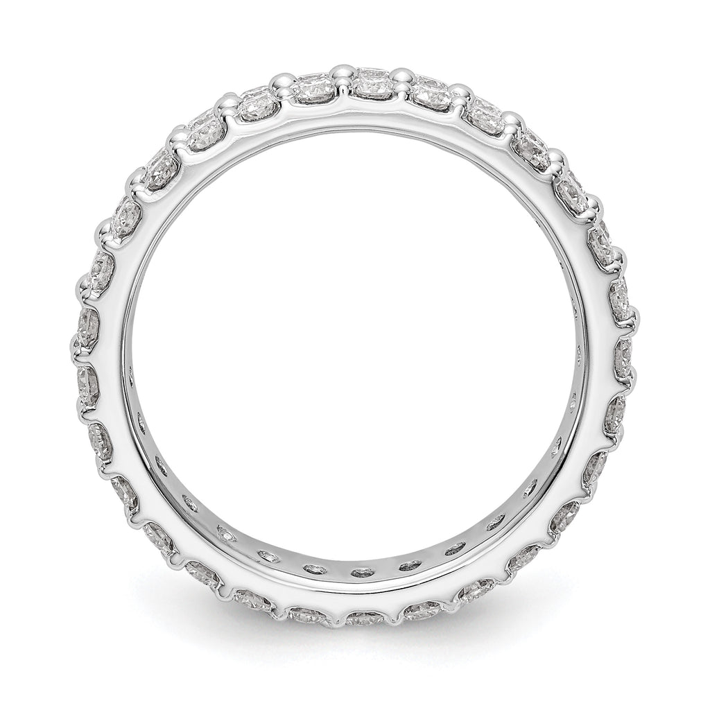 Lab-Grown Diamond Double Row Eternity Band in 14K White Gold (2 ct. tw.), Size 4 - Sophia Jewelers